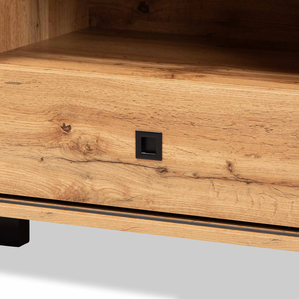 Oak Brown Wood 2-Door TV Stand V479507