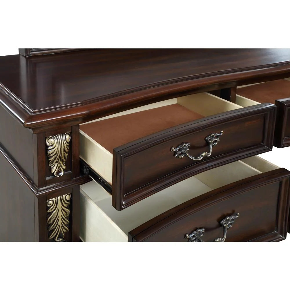 Solid Wood Dresser in Madeira Brown V78568