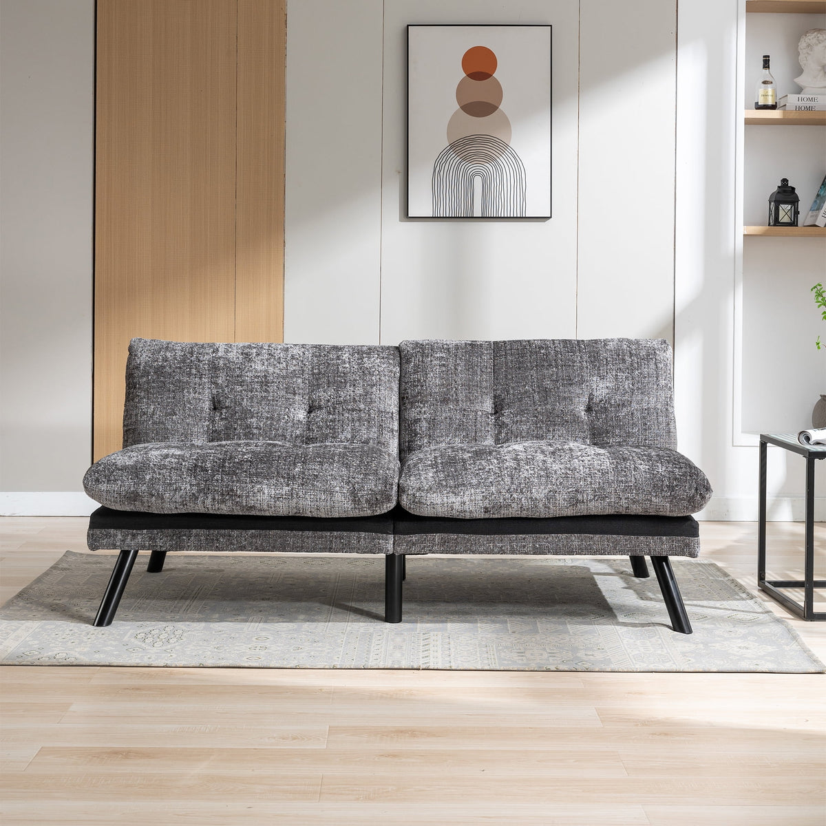 Convertible Sofa Bed Adjustable Lounge Couch with Metal Legs I29984
