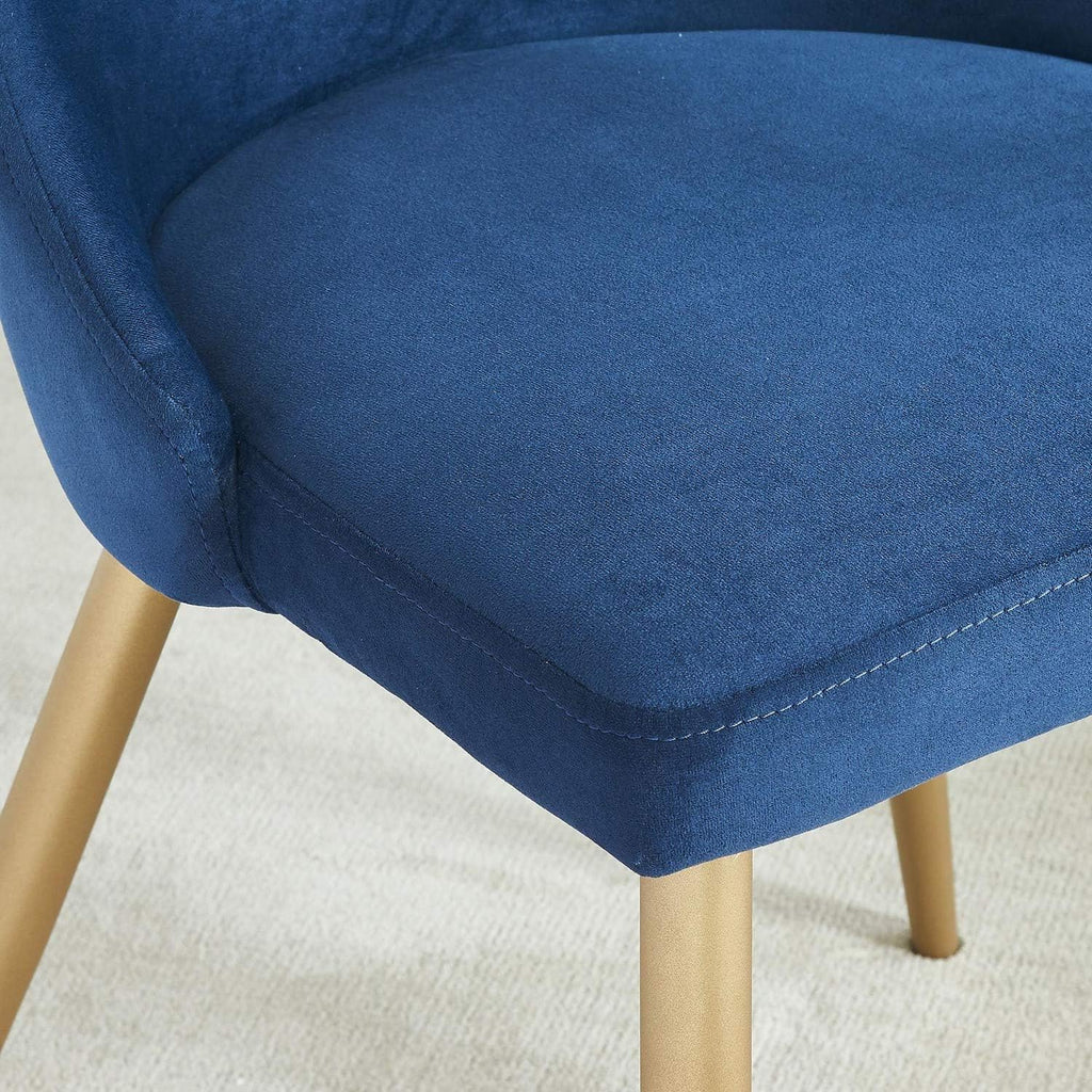 Blue Velvet & Metal Side Chair Set of 2 Z2843