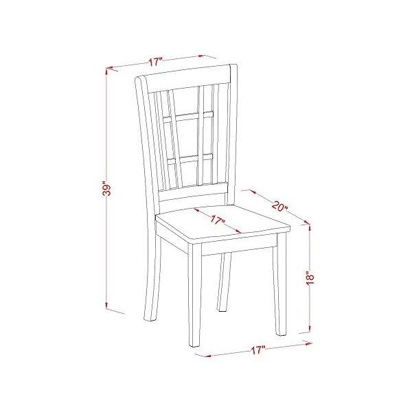 Buttermilk u0026 Brown Finish Wood Seat Dining Chair, Set of 2 R691