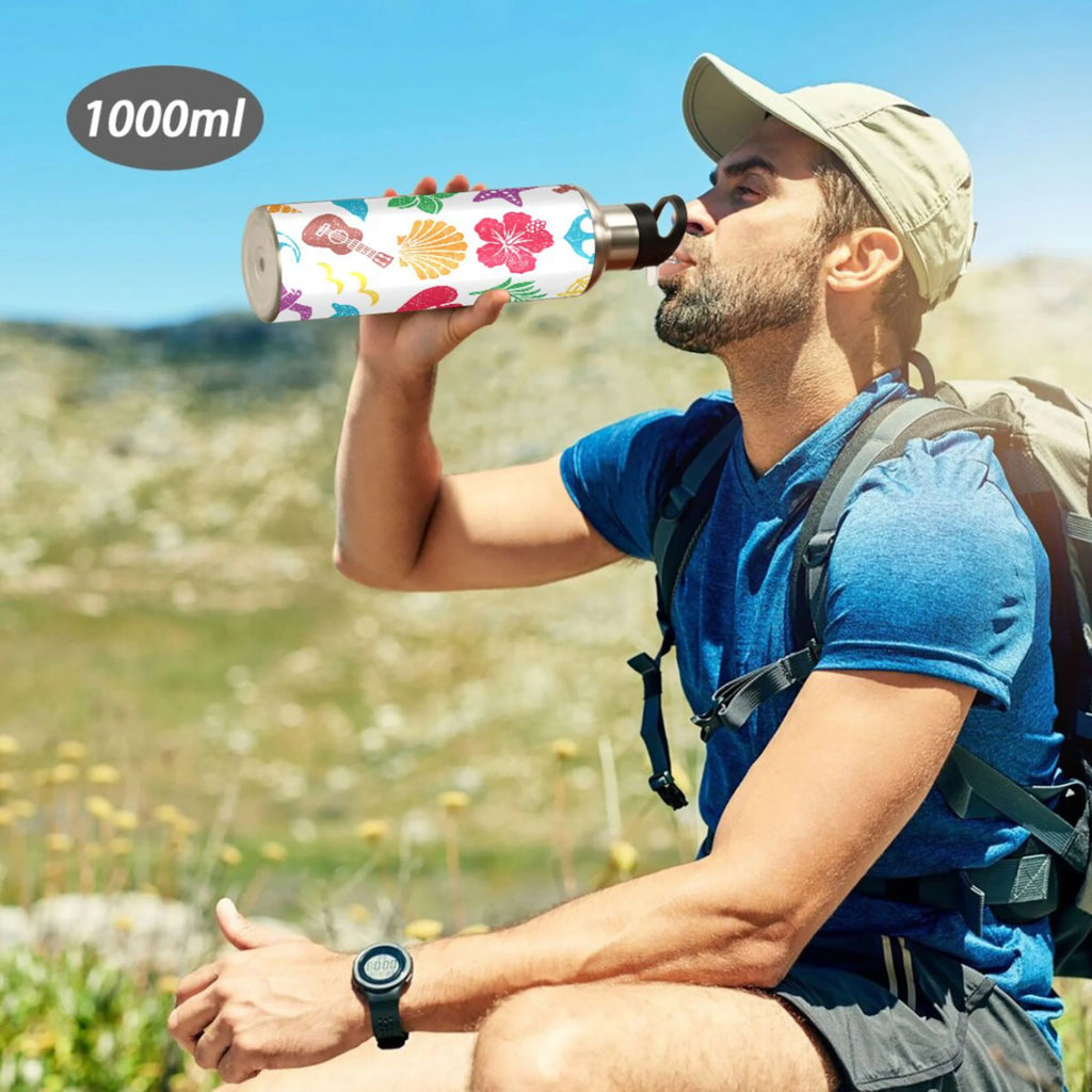 Stainless Steel Insulated Vacuum Flask Water Bottle with Straw Lid E769
