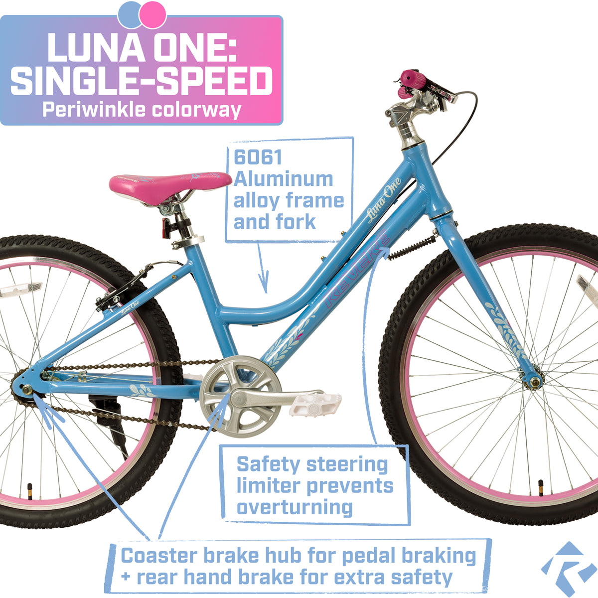 24" Girls Cruiser Bicycle, Lightweight Aluminum Frame J988