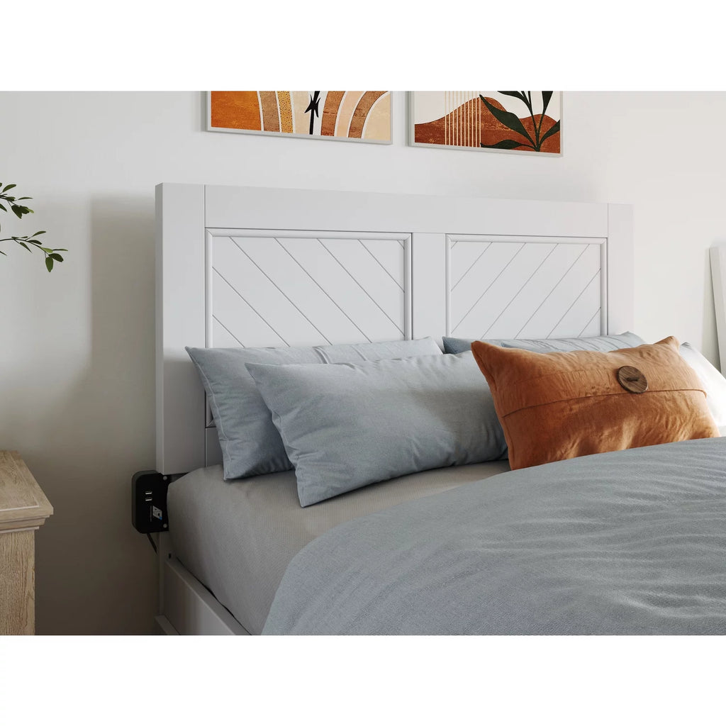 Contemporary Solid Wood Twin Size Headboard in White B3929