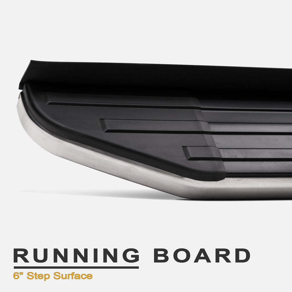 6 VP Series Aluminum Running Boards Black With Chrome Trim N16425