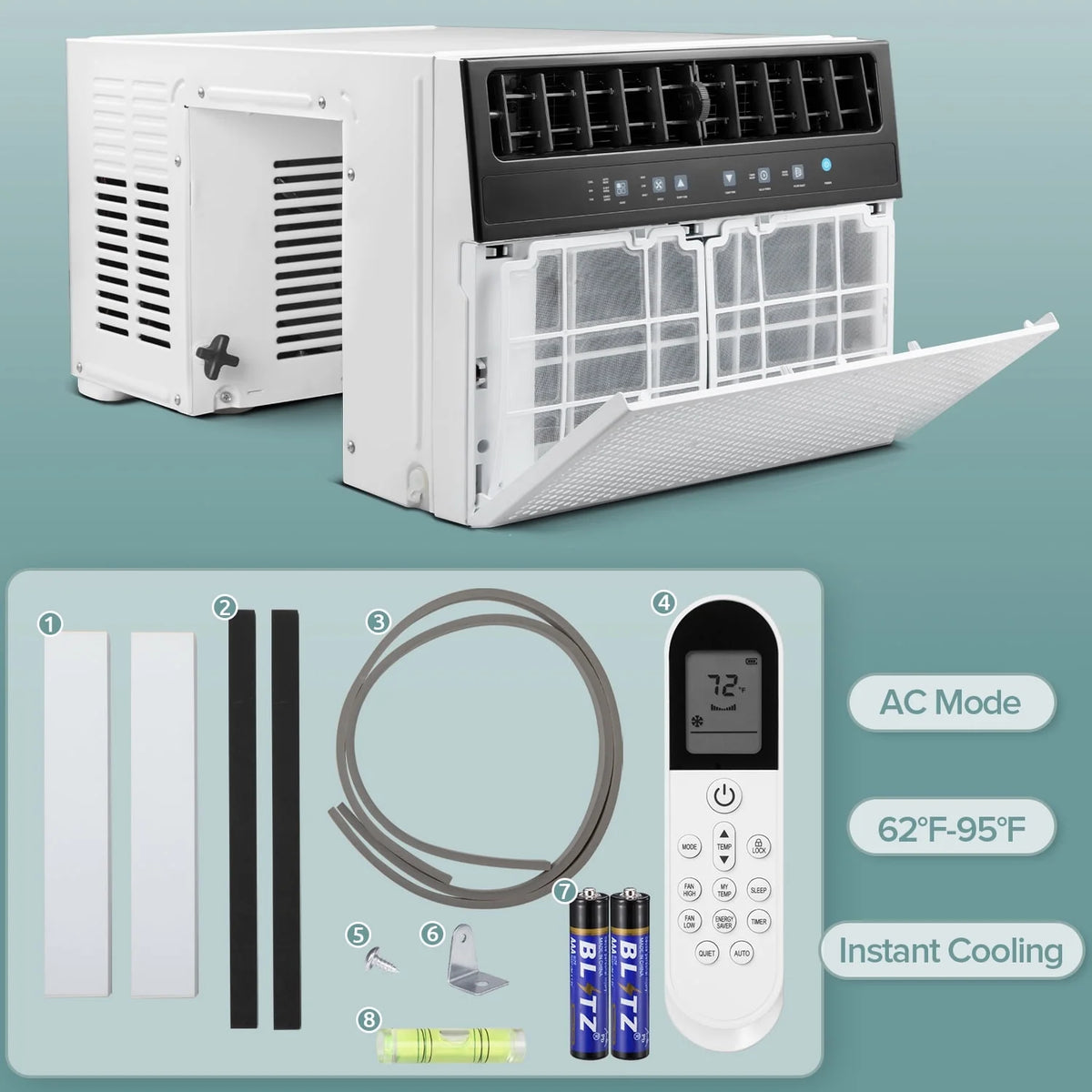 6000 BTU Window Air Conditioner with Wi-Fi & Remote, White R371189