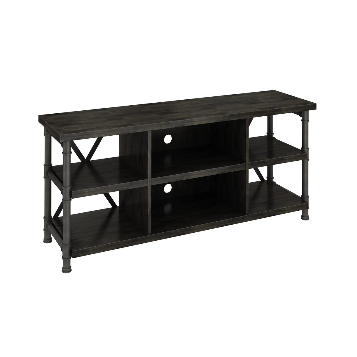 Industrial TV Stand with Metal Pipe Frame D680