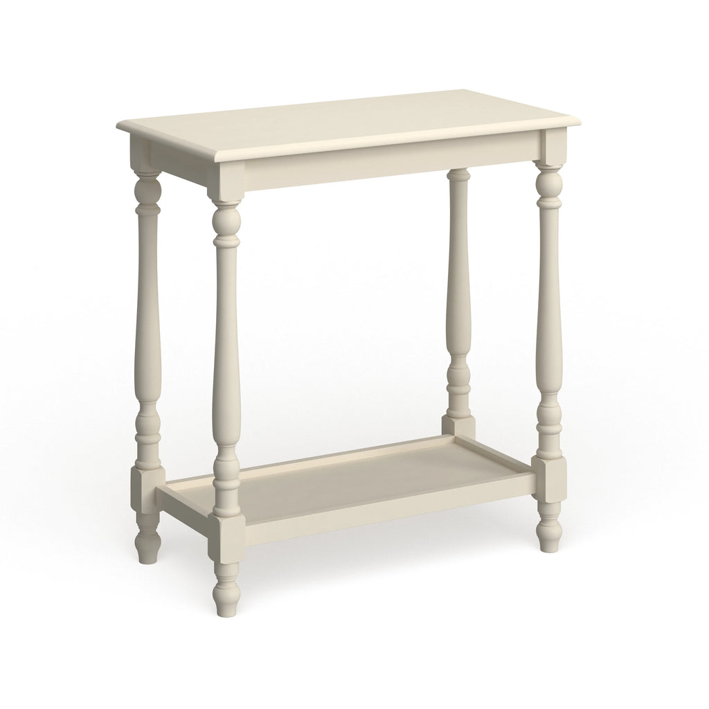 White 25-inch Solid Wood 1-Shelf Side Table X91350