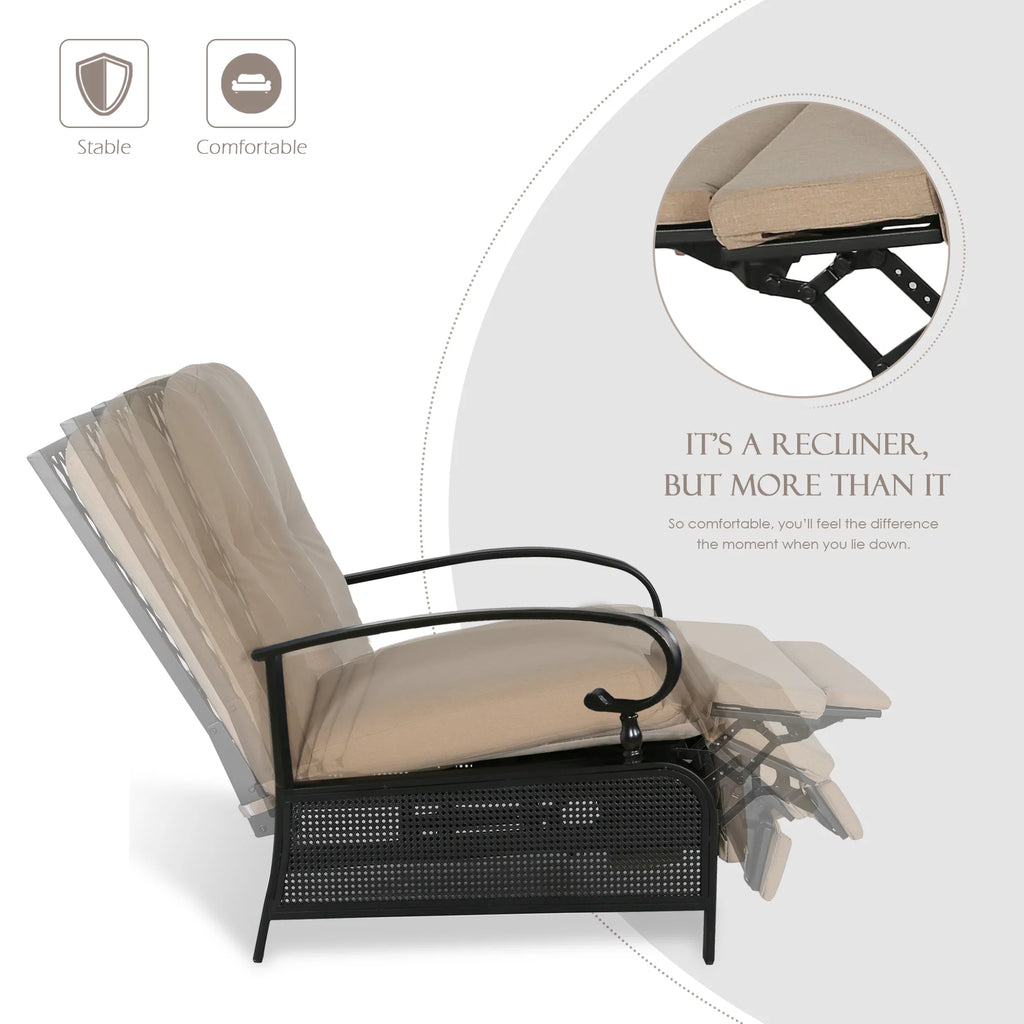 3 Pieces Metal Recliner Conversation Set R834