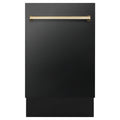 18 Dishwasher in Black Stainless Steel with Gold Handle G9805