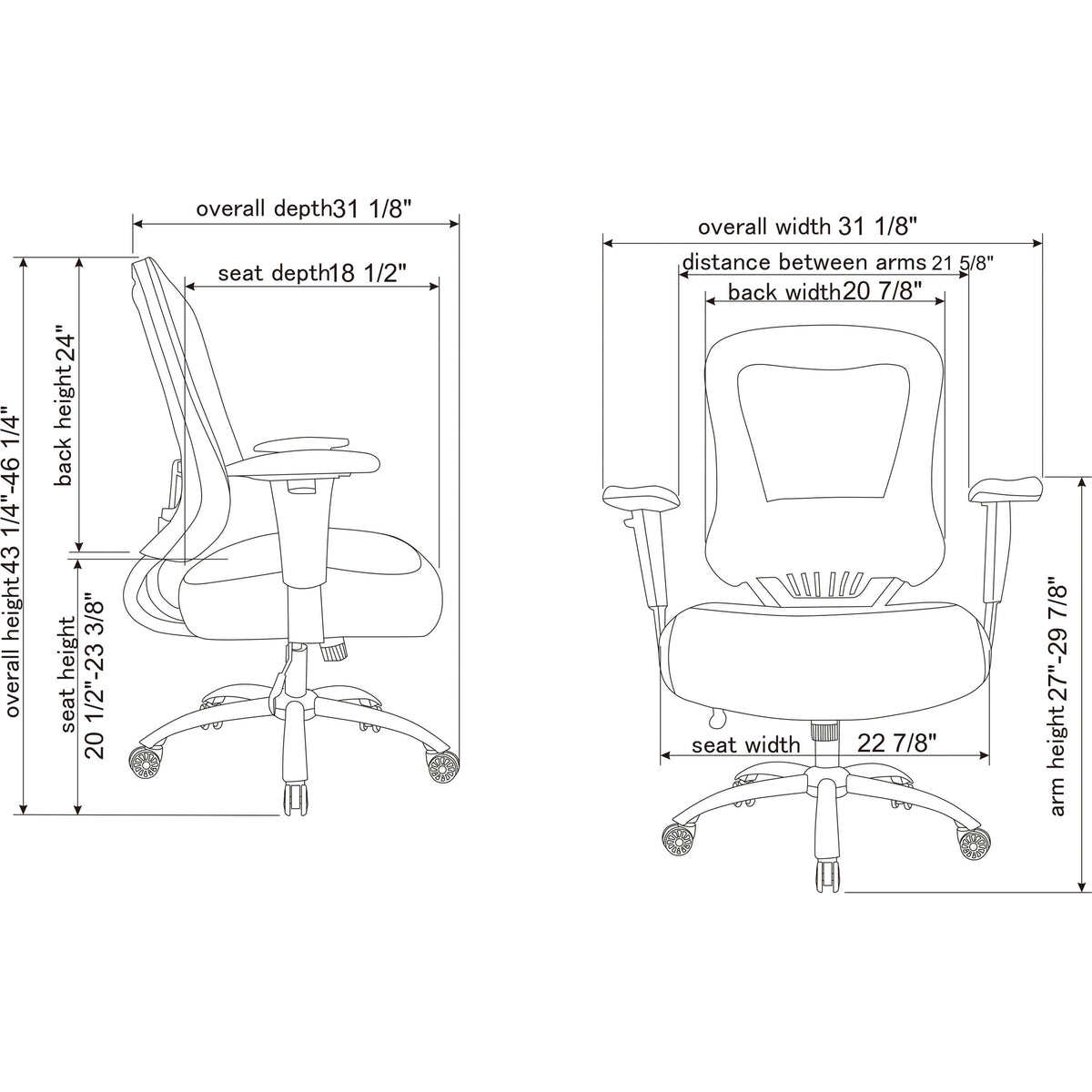 Big and Tall Mesh Back Executive Chair D8392