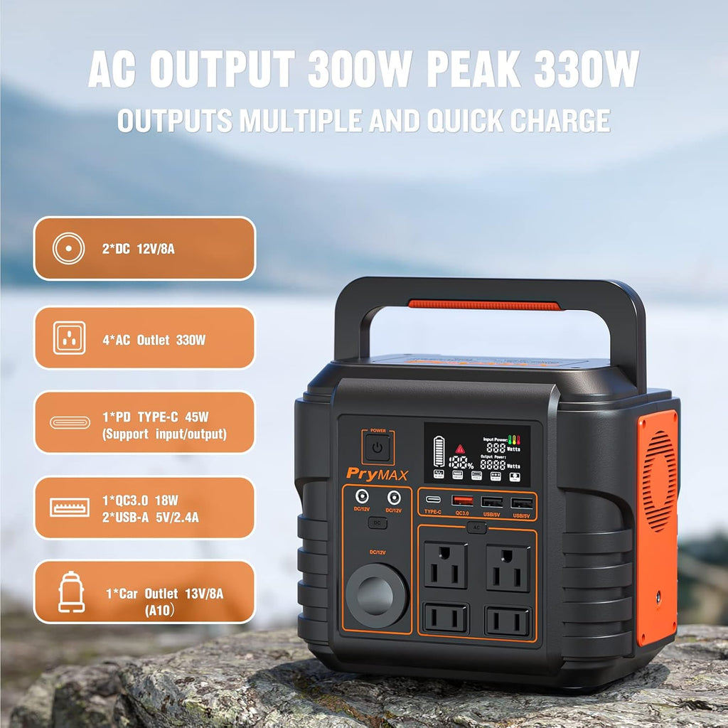 Portable Power Station 330W 296WH Lithium Battery Solar Generator Y800855