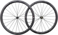 Carbon Road Bike Disc Wheelset 50 mm Clincher Tubeless Ready 25mm Center Lock Thru Axle T8153