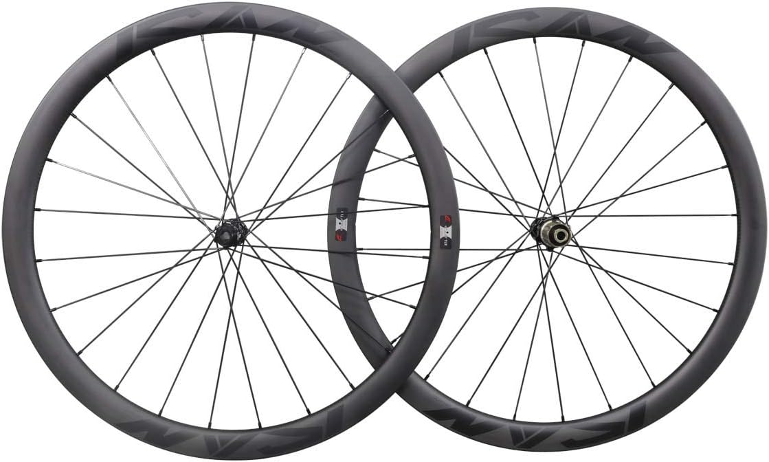 Carbon Road Bike Disc Wheelset 50 mm Clincher Tubeless Ready 25mm Center Lock Thru Axle T8153