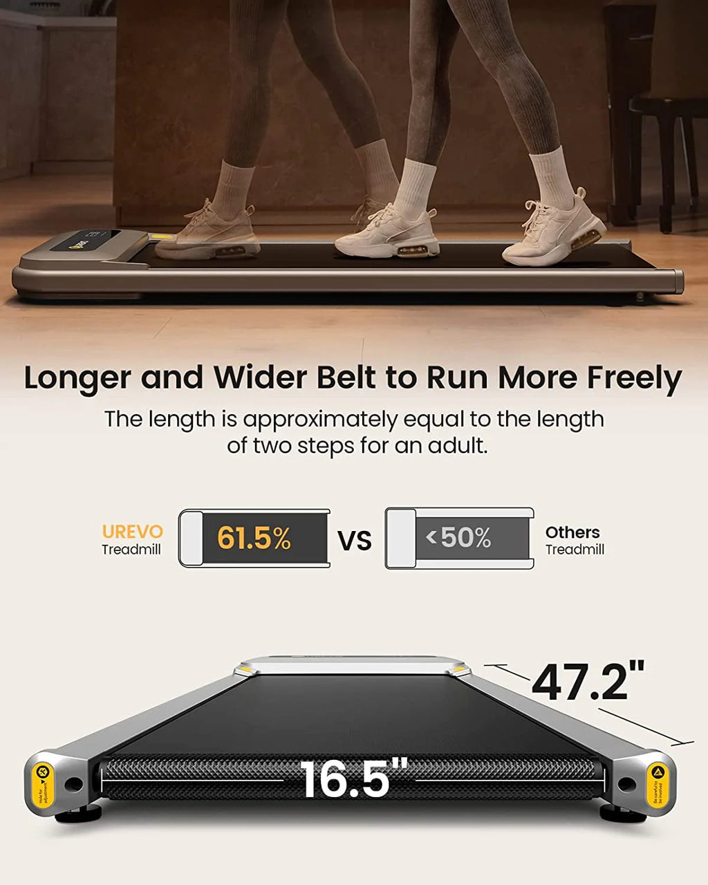 Walking Pad Treadmill 2.25HP 265lb Capacity with Remote Control A370355