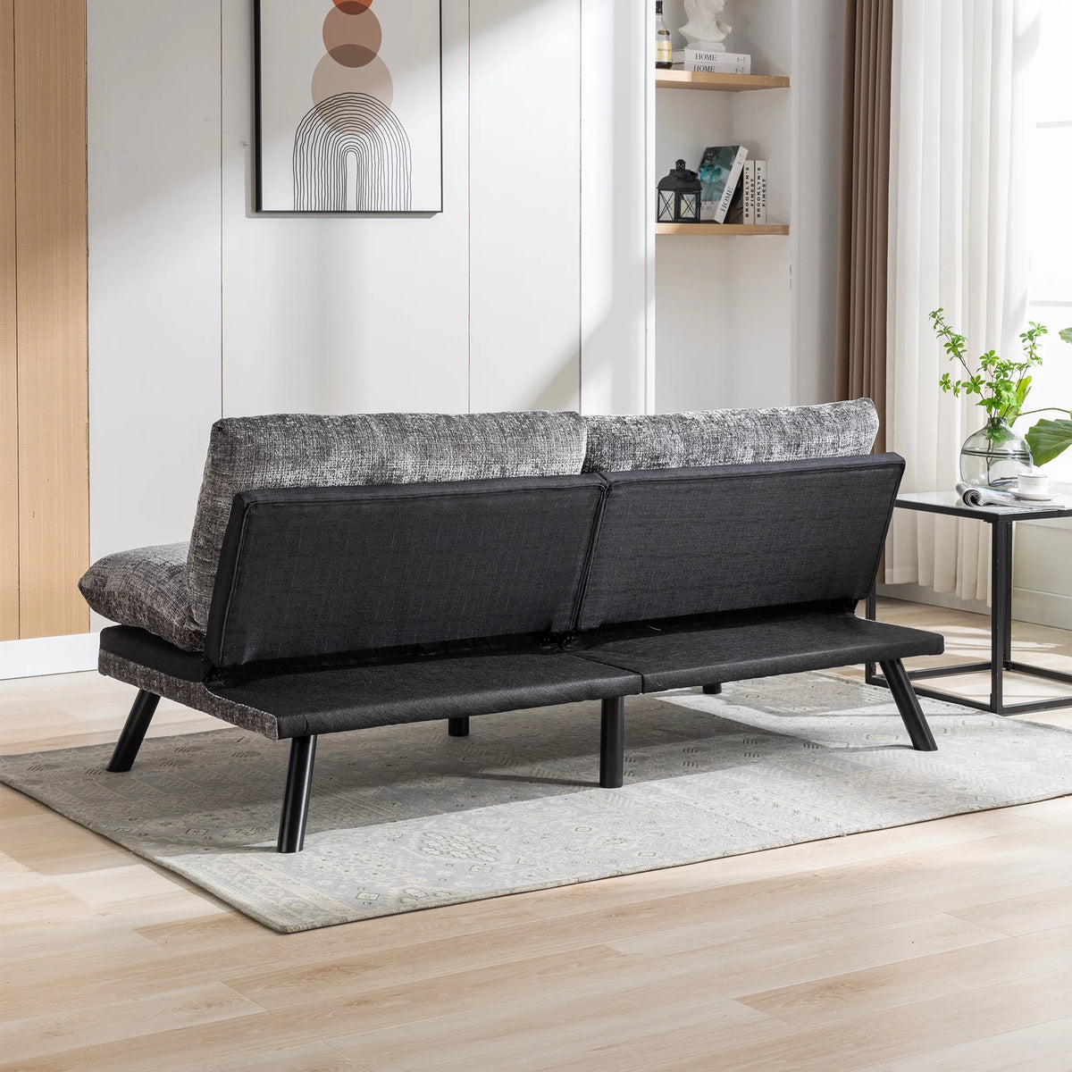 Convertible Sofa Bed Adjustable Lounge Couch with Metal Legs I29984