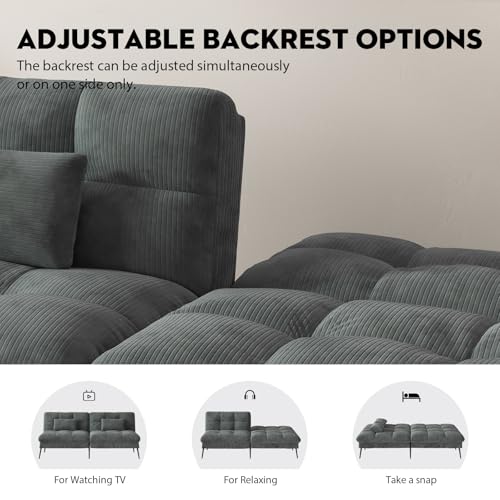 Black Convertible Futon Sofa Bed J305921