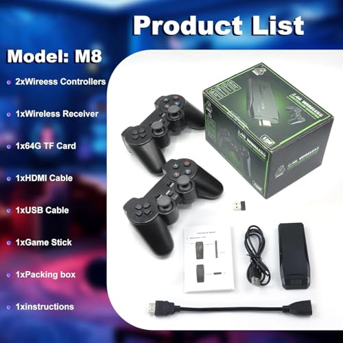 Wireless Retro Game Console Stick with 2.4G Wireless Controllers Y268061