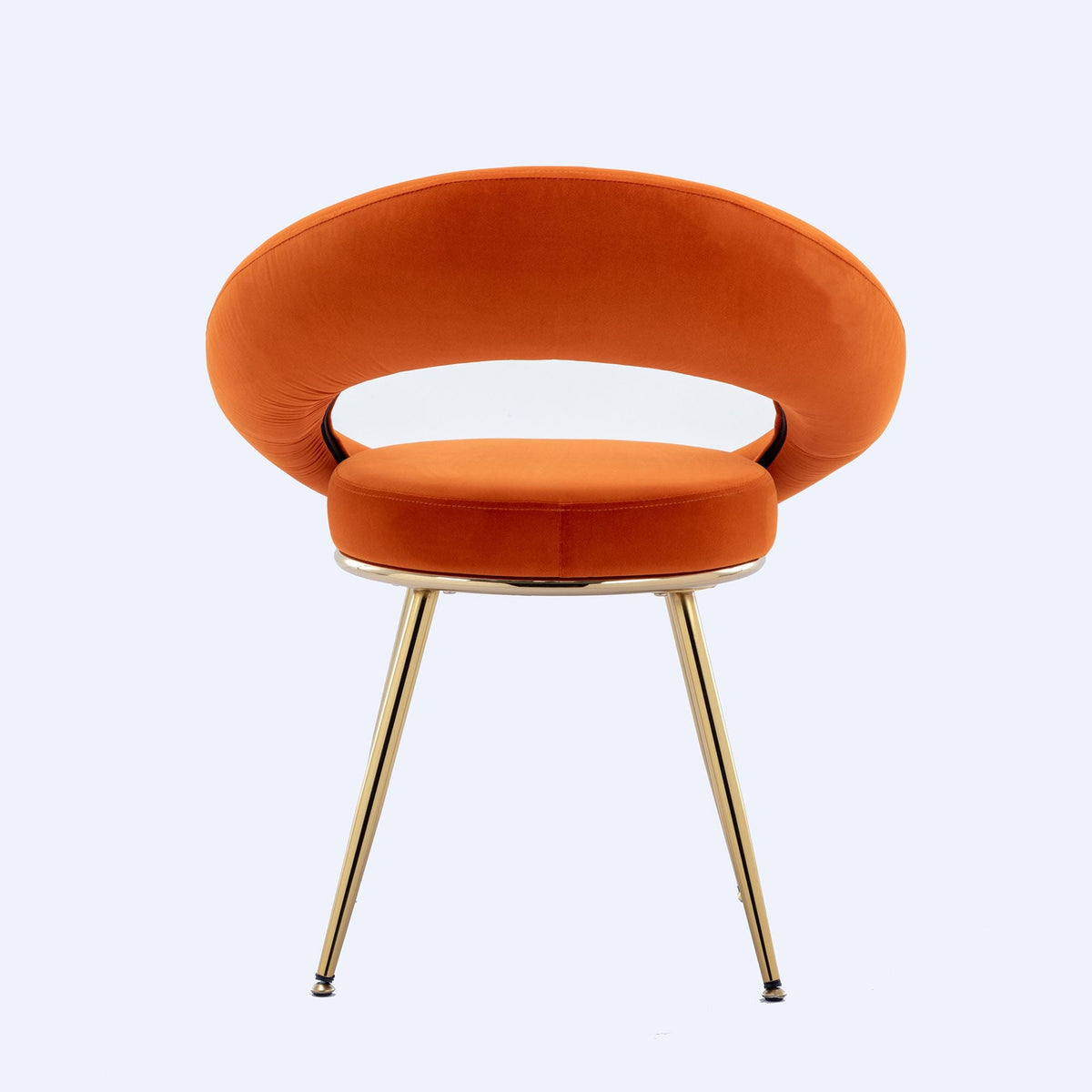 Velvet Lounge Chair With Gold Plated Legs Orange O723299