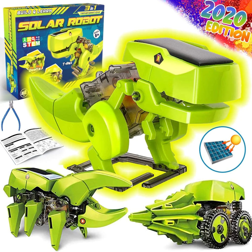 STEM Robot Building Toy Science Kit 3 in 1 Solar Dinosaur Desk Robot Y5090