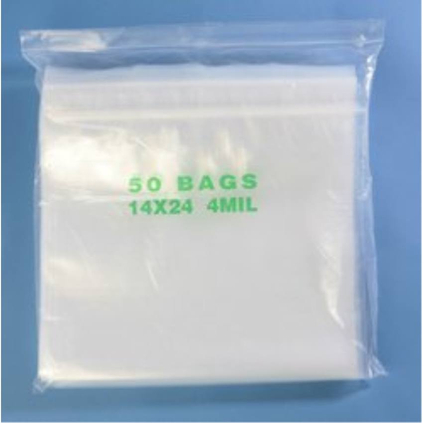 Heavy Duty Plastic Reclosable Zipper Bags, 4 mil, Pack of 100 Y4335
