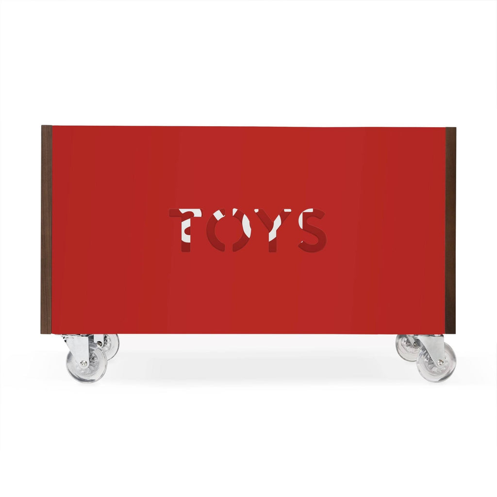 Walnut Pink Toy Box Chest on Casters U624