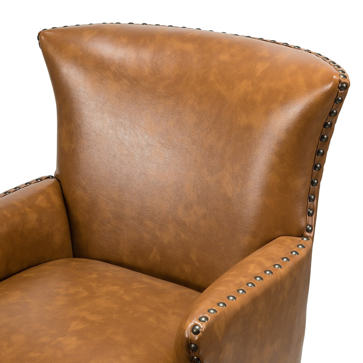 Traditional Wingback Upholstered Armchair with Nailhead Trim Set of 2 L4009