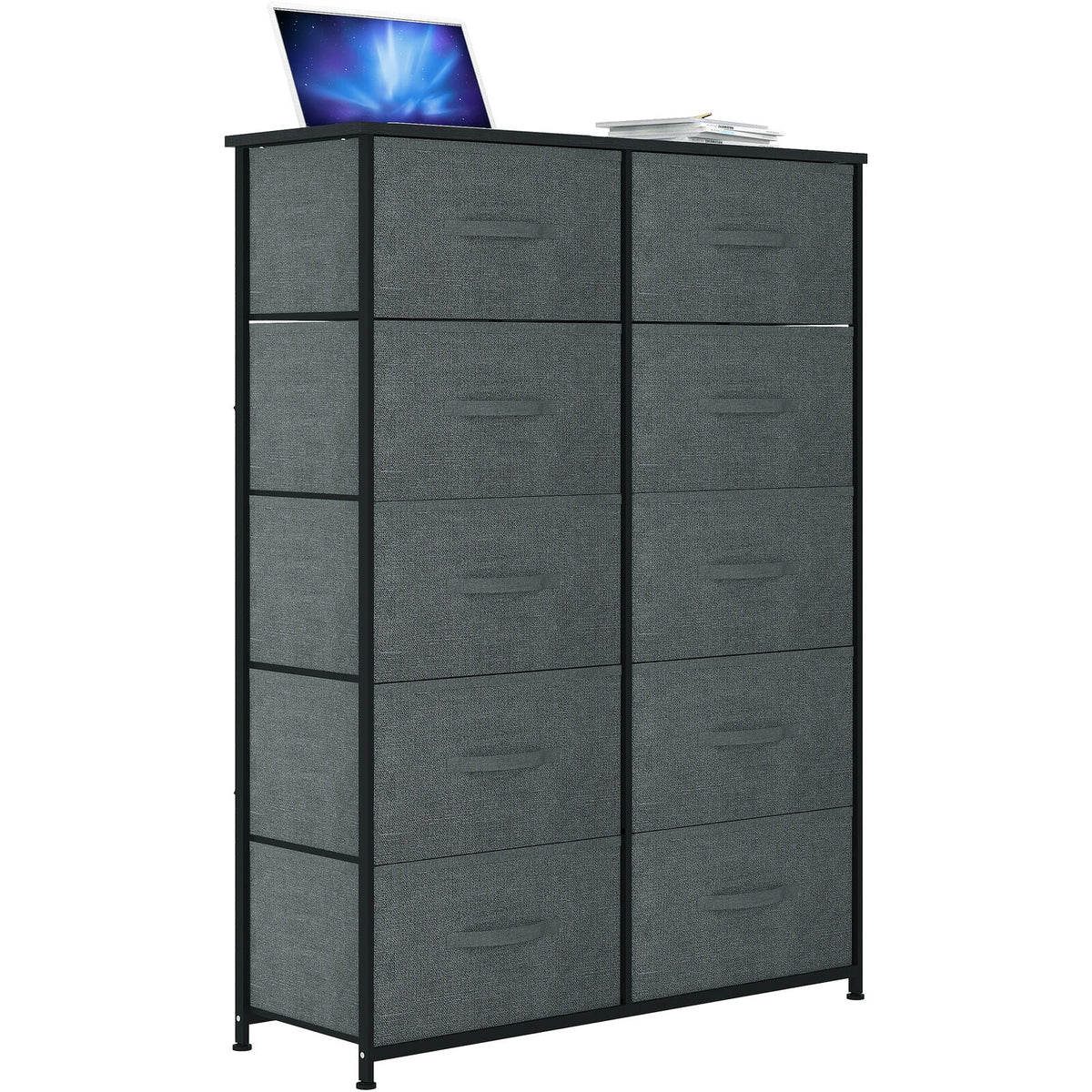 10 Drawers Storage Organizer with Wooden Top Shelf K3348
