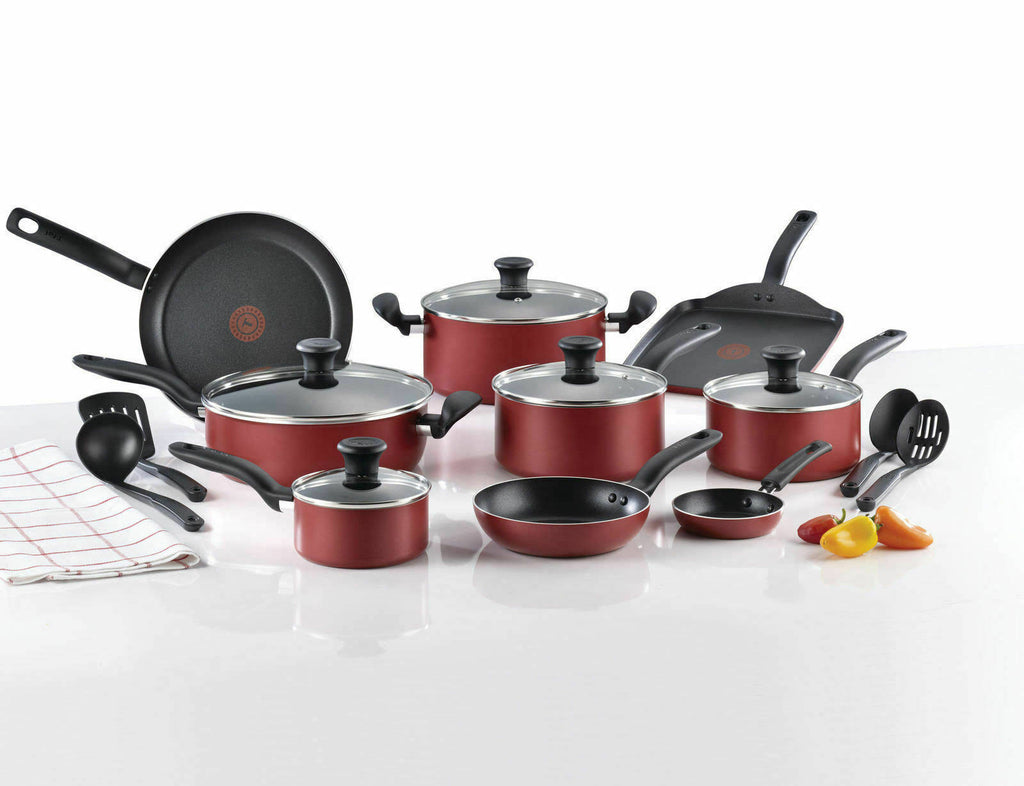18 Piece Red Nonstick Cookware Set H93456