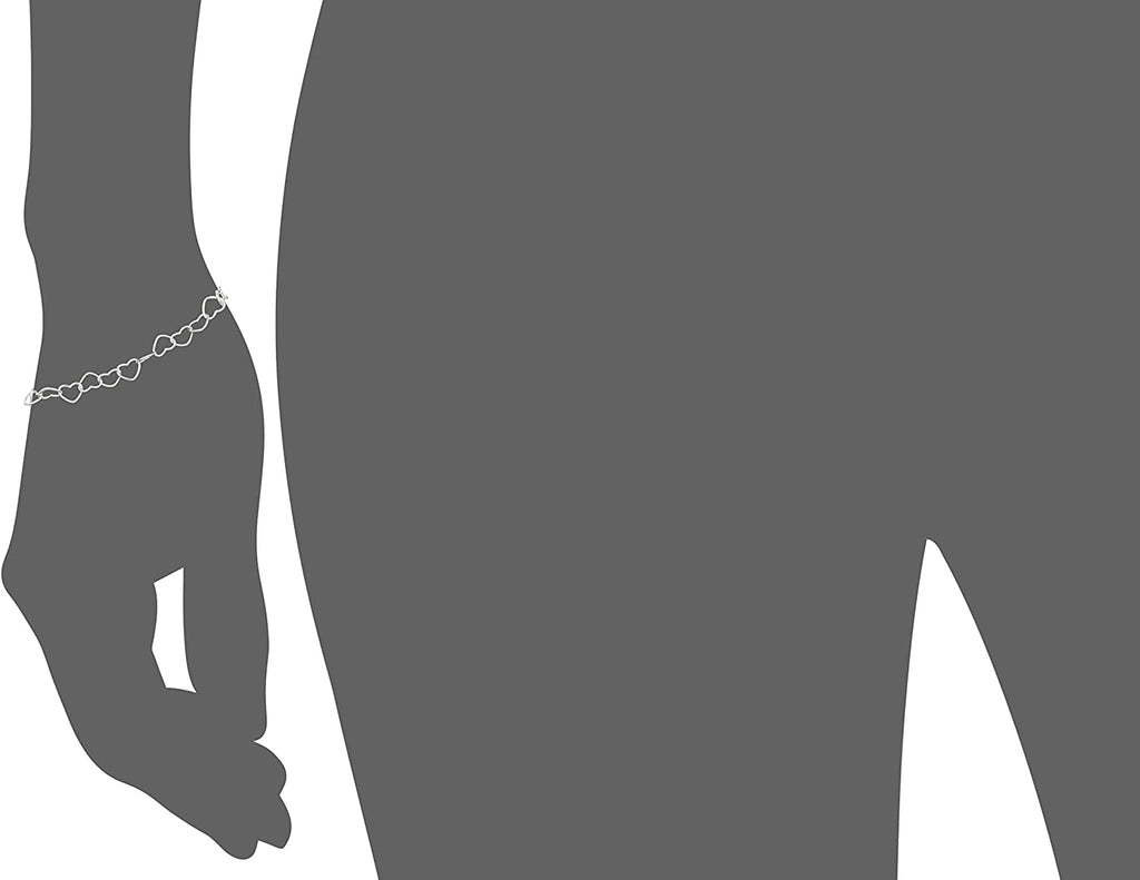 Sterling Silver Heart-Link Bracelet B143
