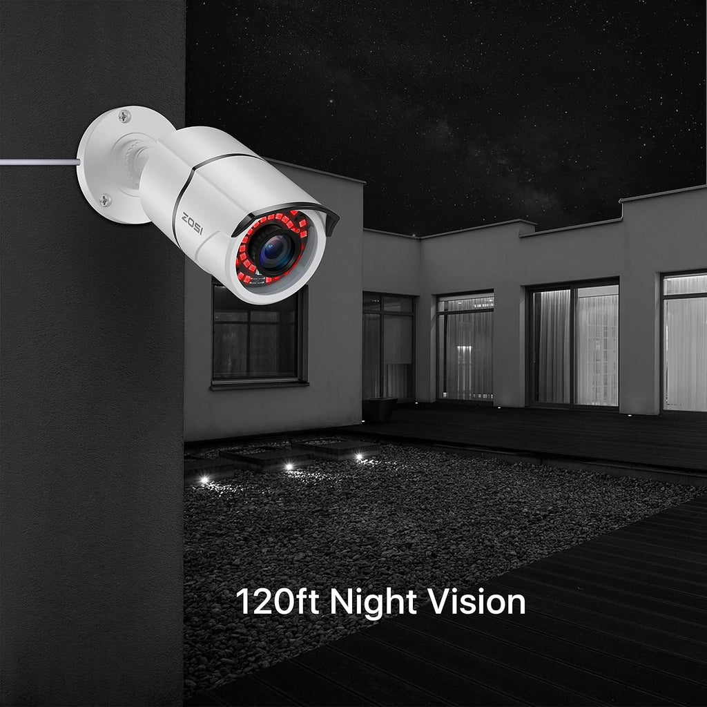 4PACK 1080P HD TVI Security Cameras 120ft Night Vision Waterproof Camera T990