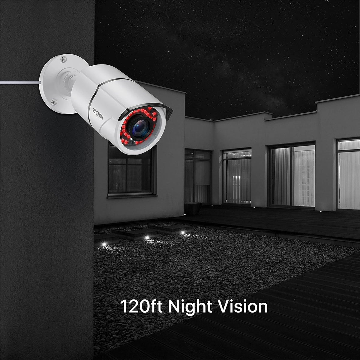 4PACK 1080P HD TVI Security Cameras 120ft Night Vision Waterproof Camera T990