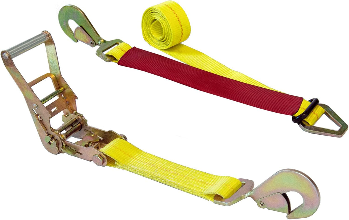 10' Axle Ratchet Tie Down Strap with Snap Hook (Green, 2-Pack) S142
