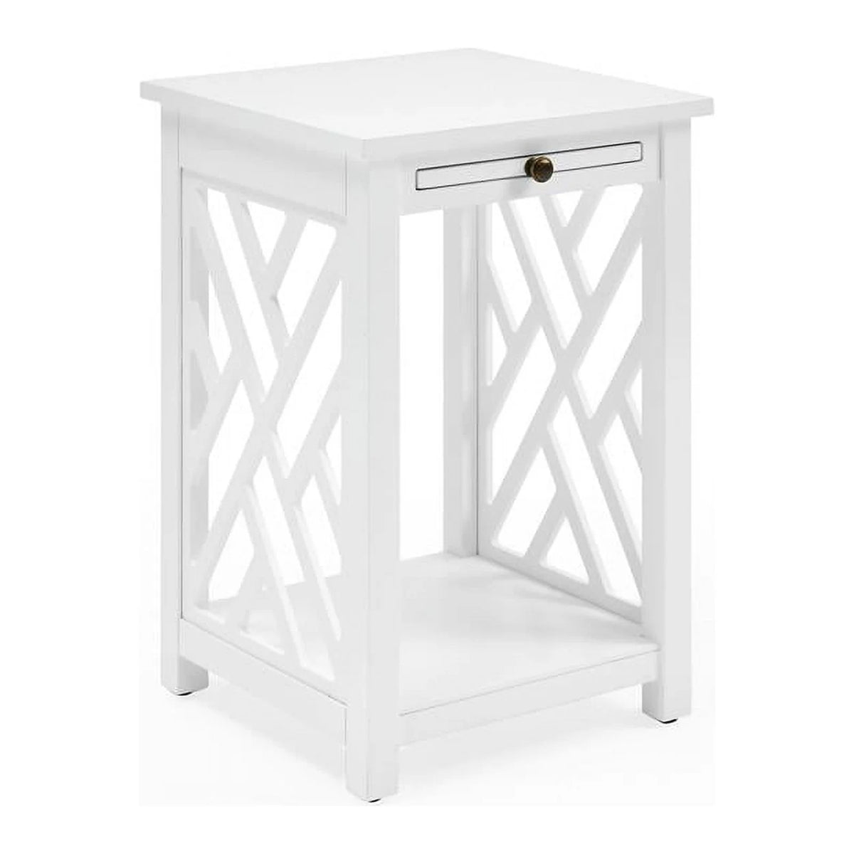 White Wood Coffee Table and Two End Tables K972
