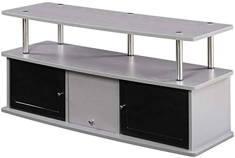 Black 3 Storage Cabinets TV Stand V240