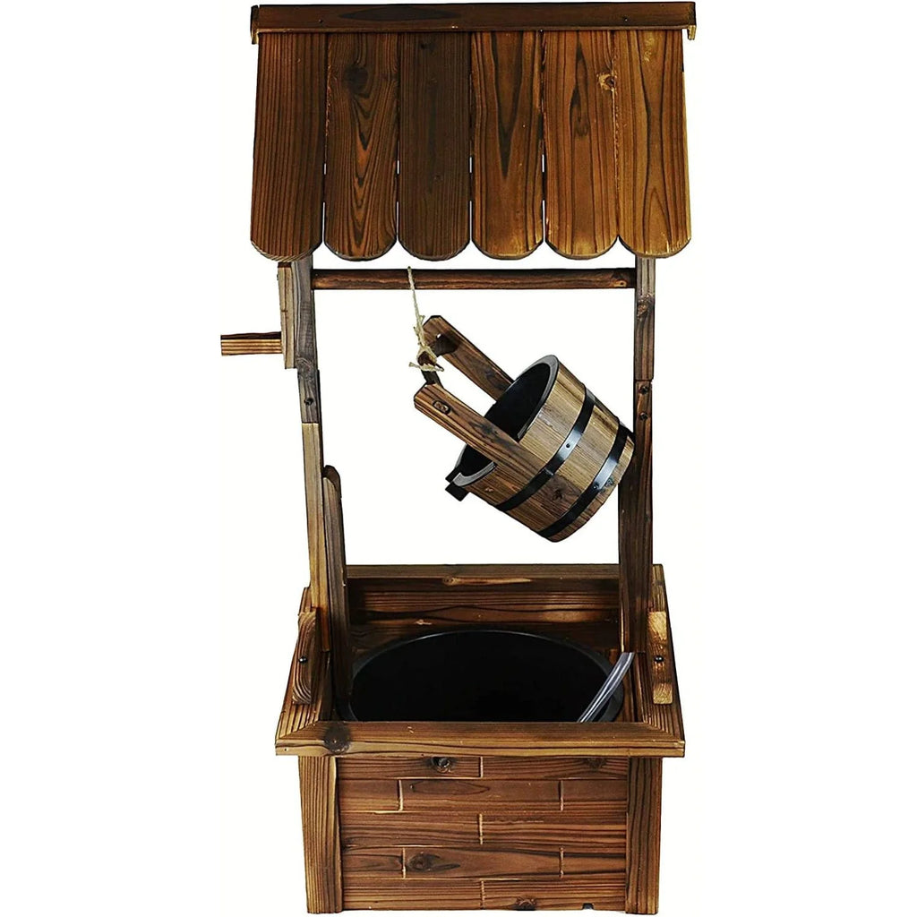 Wood Patio Outdoor Fountain with Adjustable Flow Submersible Electric Pump R653963