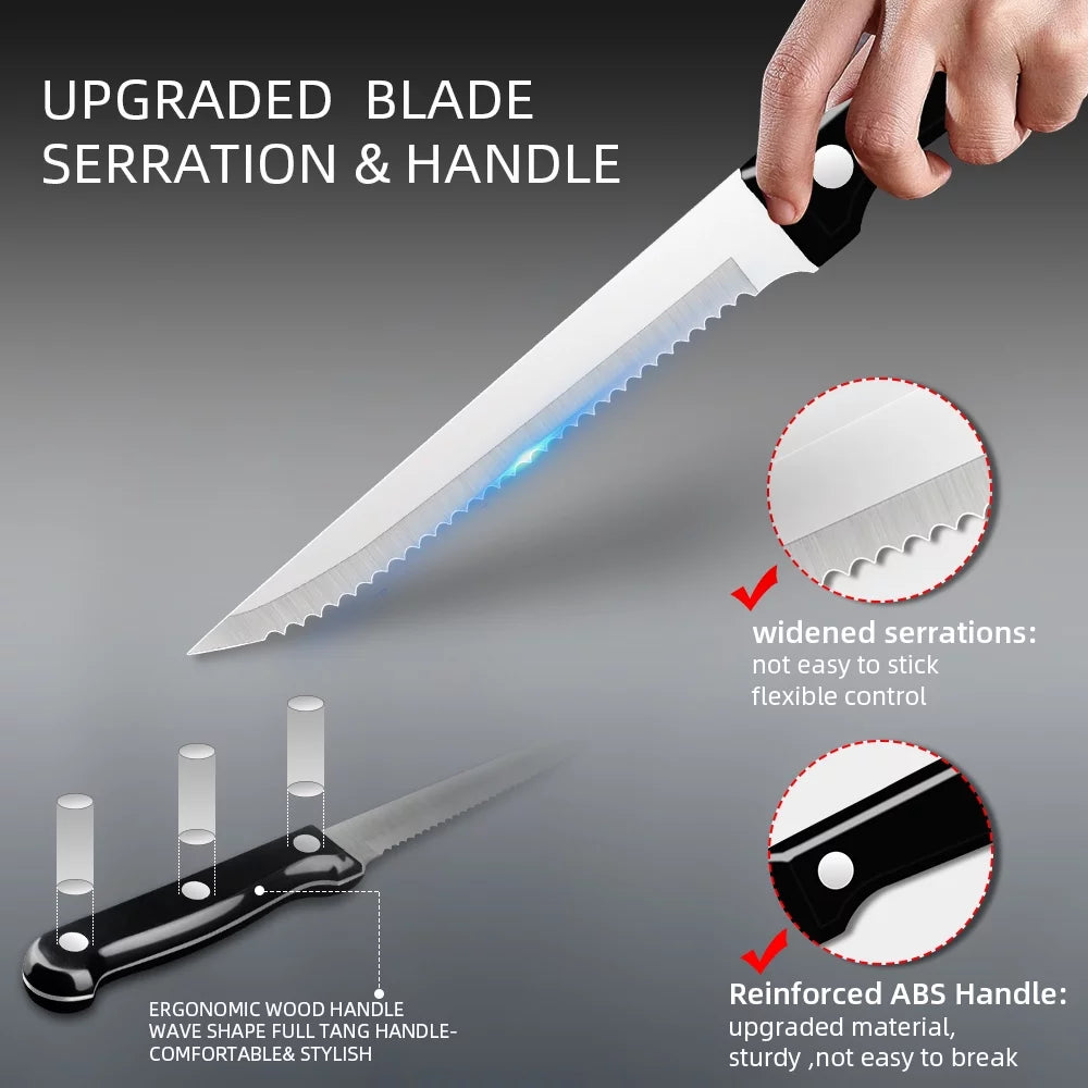 20-Piece Stainless Steel Silverware Set with Steak Knives X646859