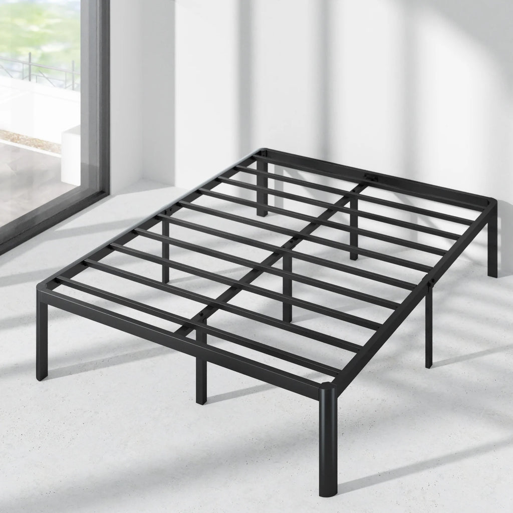 16" Metal Platform Bed Frame with Steel Slats, Twin P513