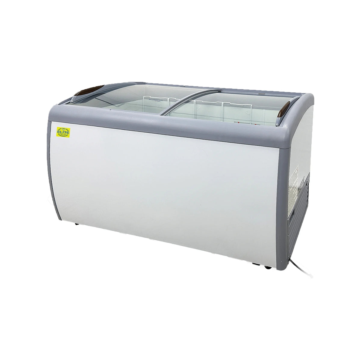 White Curved Glass Top Display Chest Freezer Z472
