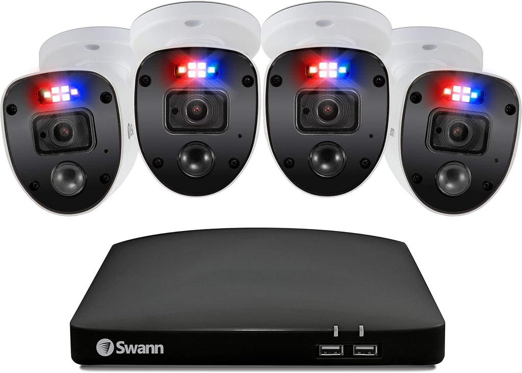 4 Channel 4 Camera Wired Surveillance 1080p HD DVR 1TB HDD Security System J688907