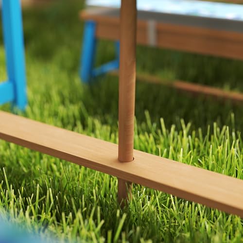 Kids Wooden Picnic Table and Bench Set with Umbrella P60669
