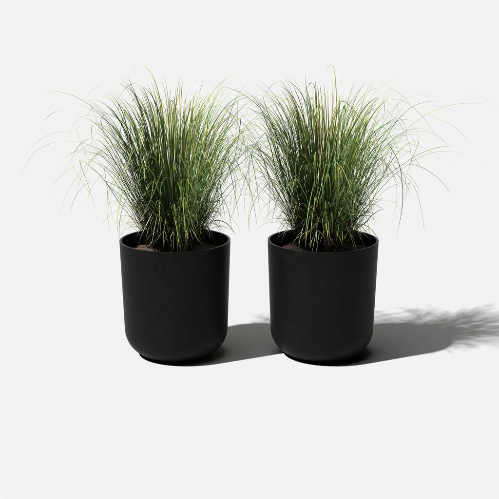 20" Plastic-Stone Planter 2-Pack Black X14431
