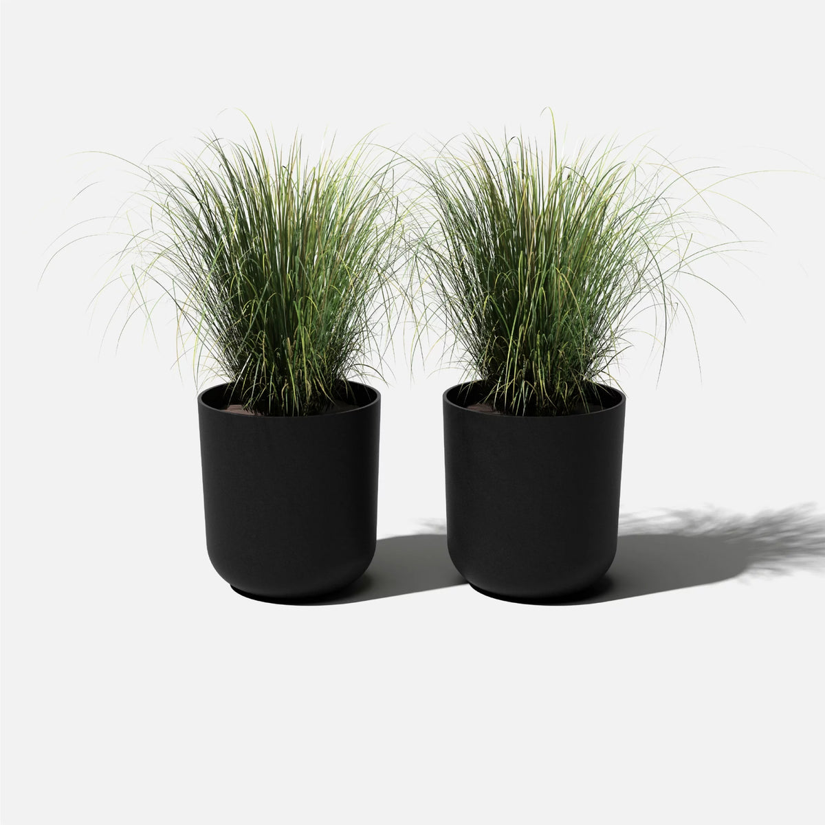 20" Plastic-Stone Planter 2-Pack Black X14431