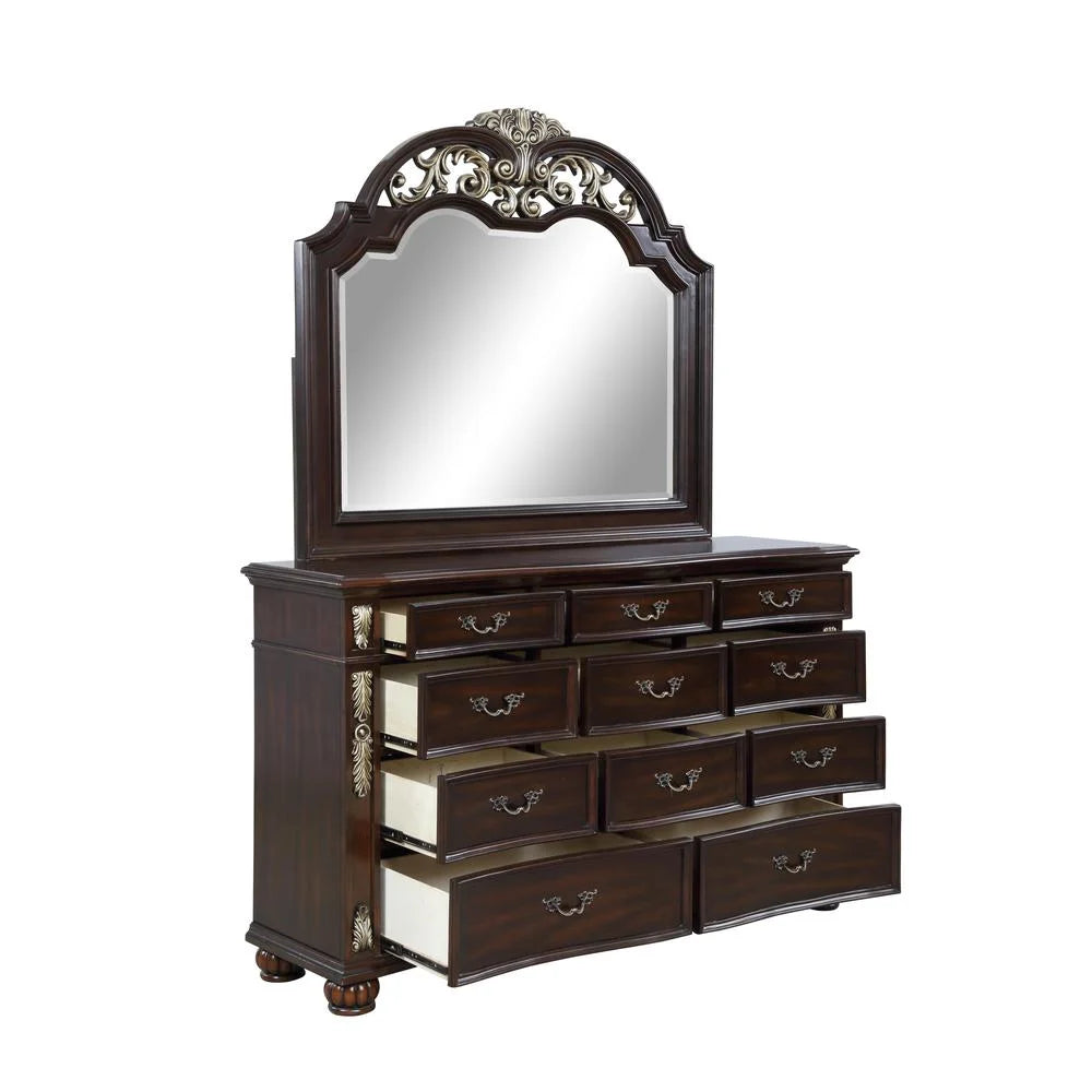 Solid Wood Dresser in Madeira Brown V78568
