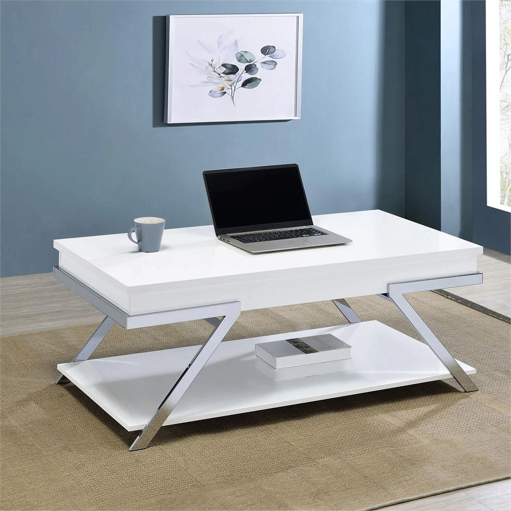 Contemporary Wood Lift Top Coffee Table V59428
