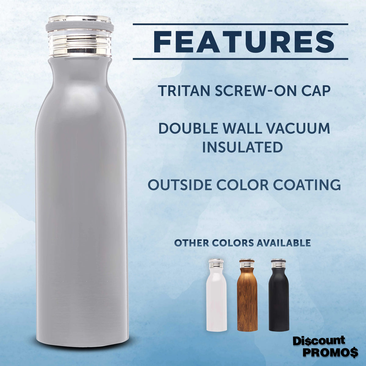 20 oz Set of 6 Stainless Steel Water Bottles U341445