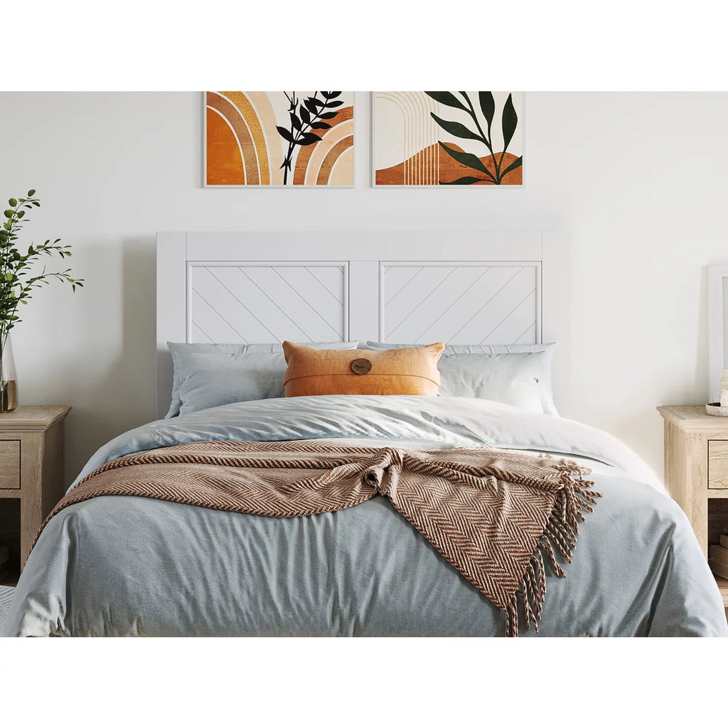 Contemporary Solid Wood Twin Size Headboard in White B3929