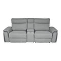 Taupe Gray Fabric Double Reclining Loveseat U470