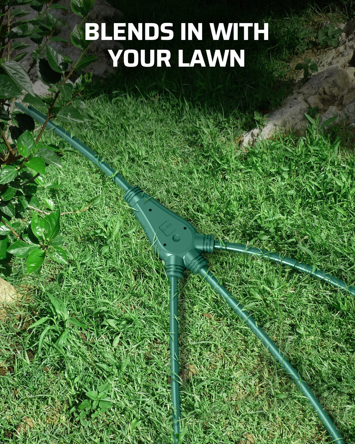 25 FT Outdoor Extension Cord with 3 Outlets, 16 AWG 3 Prong Grounded Green Power Cord K874310