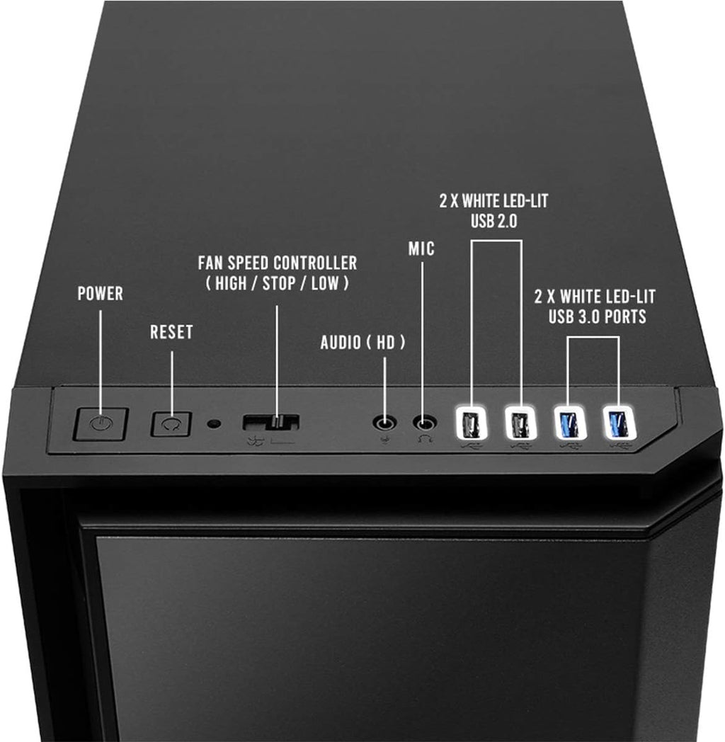 Mid-Tower PC Computer Case with Sound Dampening Panels C1498